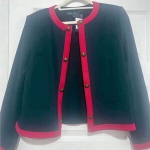 NWT Tommy Hilfiger Navy and Red Women's Blazer Size Large
